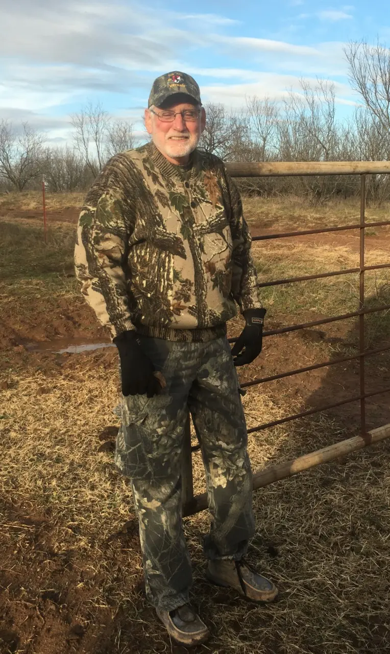 Veteran participant smiling during a nonprofit hunting event