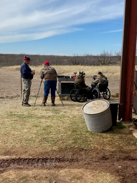 Target practice setup used during a veterans shooting activity