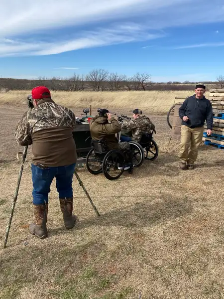 Veterans participating in a target shooting session